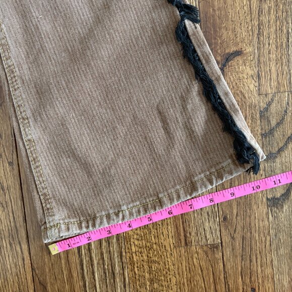 Byunli Fairy Grunge Urban Wild Fringe Two Tone Brown Denim Size Medium NWT - Picture 5 of 8